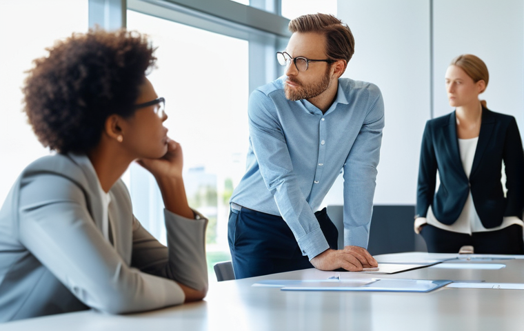 메타인지 기술을 활용한 협업 방법 - **Prompt:** A diverse group of five professionals, dressed in smart casual business attire, are seat...